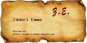Zádori Emma névjegykártya